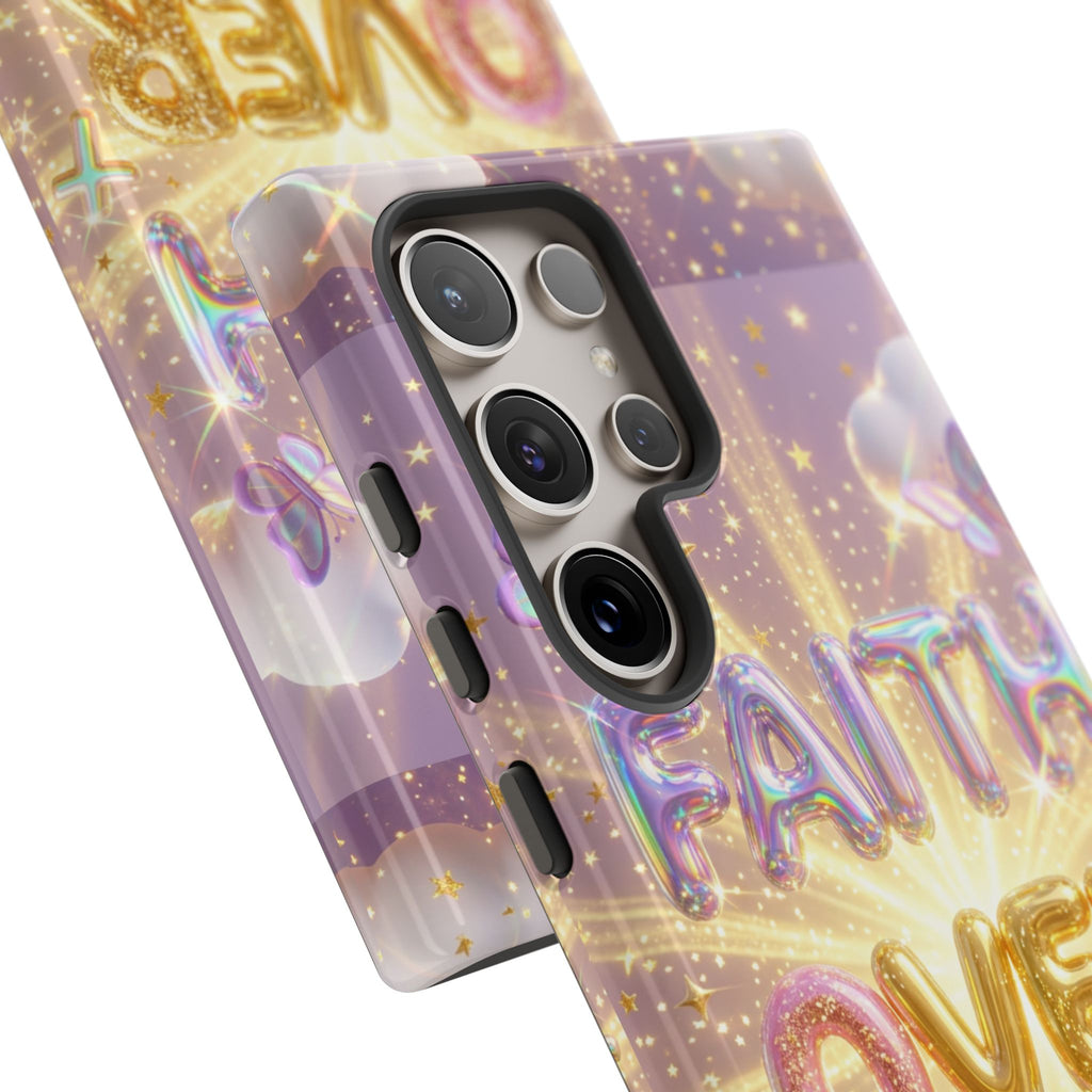 Faith Over Fear Glitter Phone Case — Inspirational Protective iPhone Cover