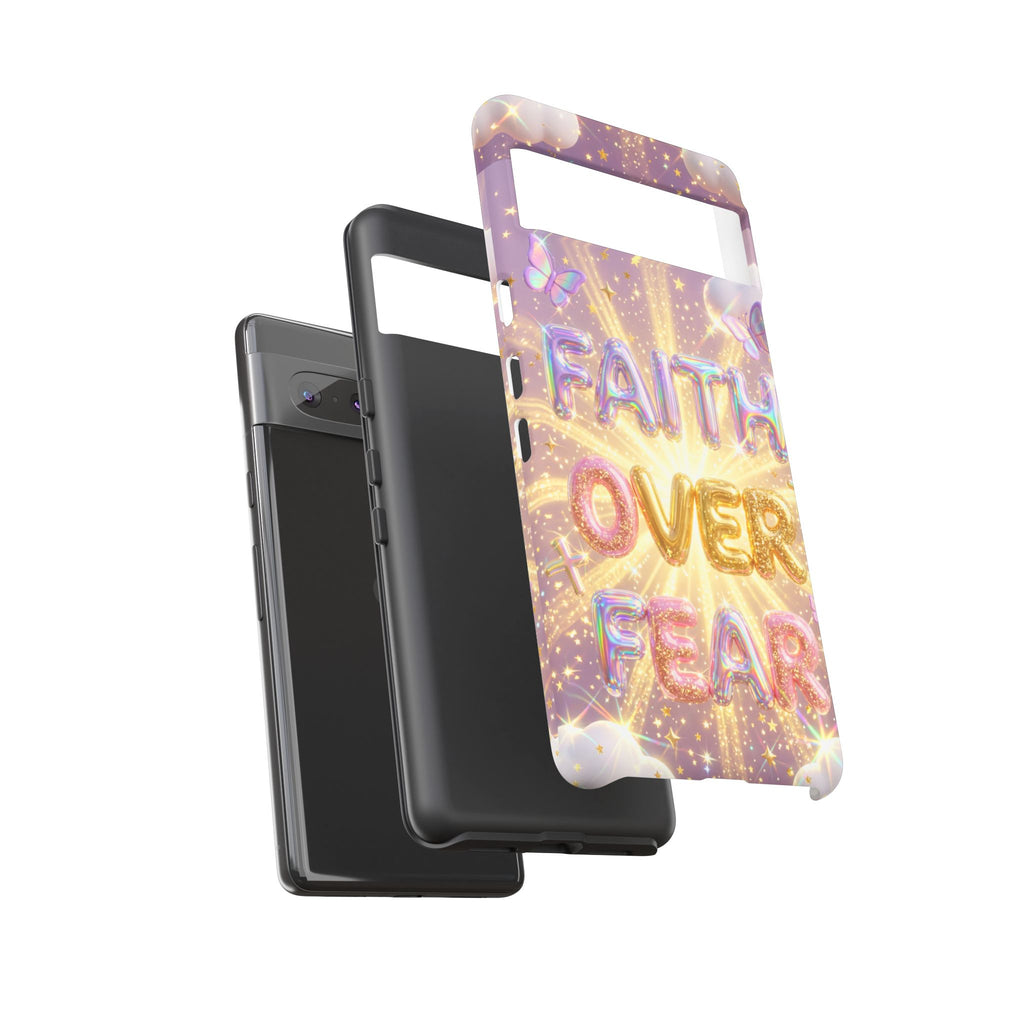 Faith Over Fear Glitter Phone Case — Inspirational Protective iPhone Cover