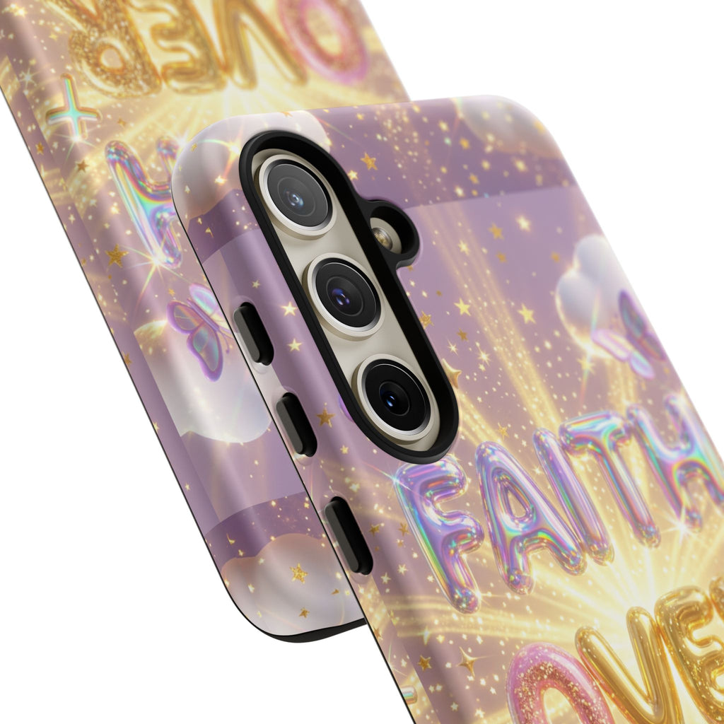 Faith Over Fear Glitter Phone Case — Inspirational Protective iPhone Cover