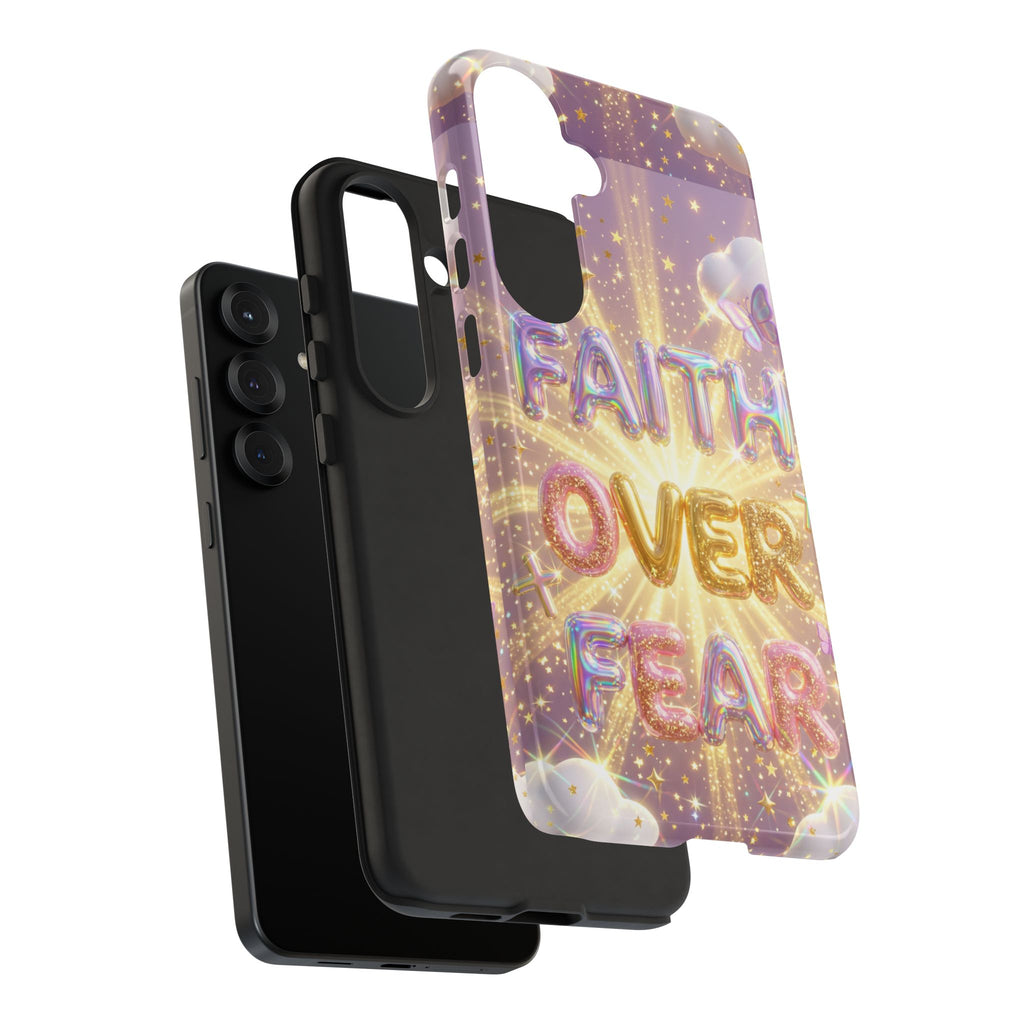 Faith Over Fear Glitter Phone Case — Inspirational Protective iPhone Cover