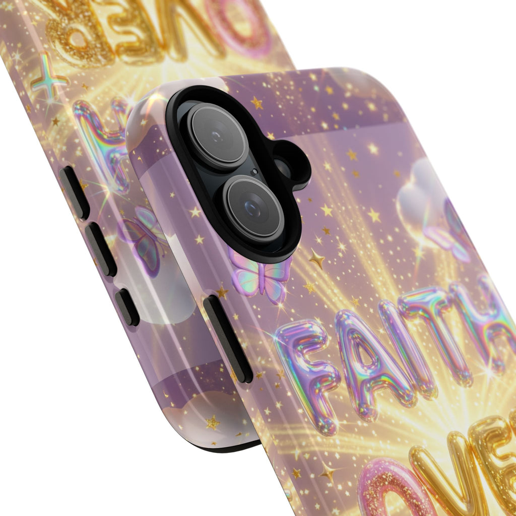 Faith Over Fear Glitter Phone Case — Inspirational Protective iPhone Cover