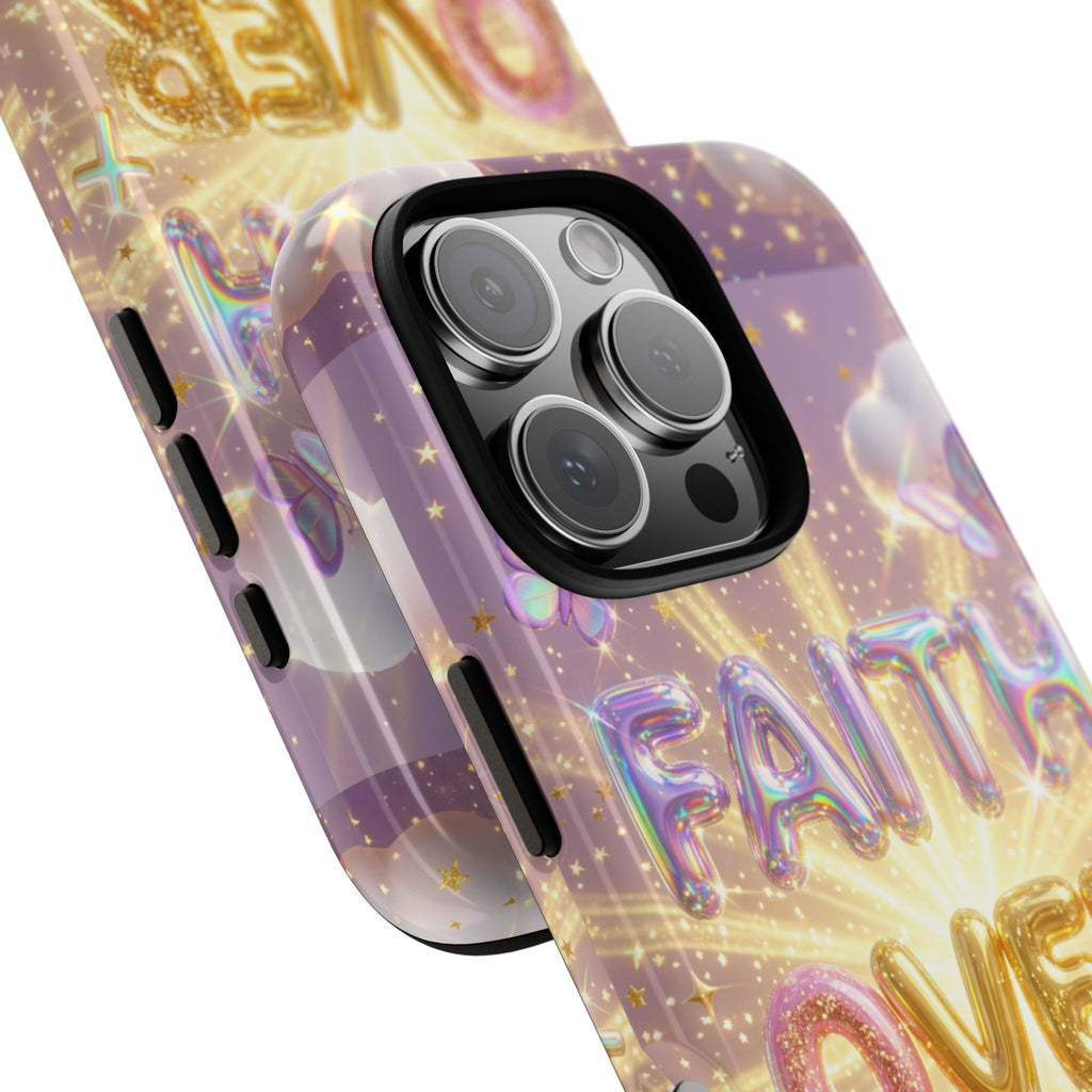 Faith Over Fear Glitter Phone Case — Inspirational Protective iPhone Cover