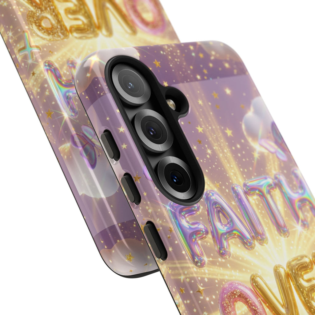 Faith Over Fear Glitter Phone Case — Inspirational Protective iPhone Cover