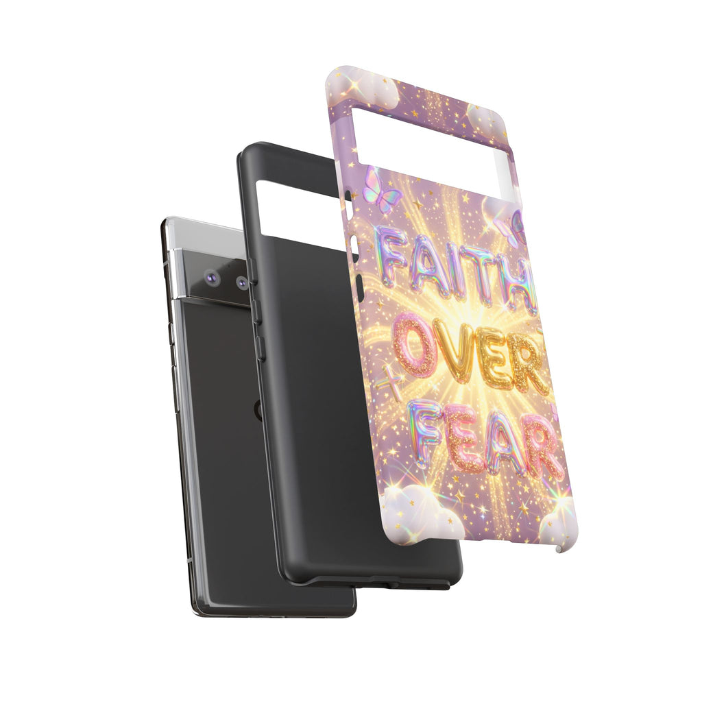 Faith Over Fear Glitter Phone Case — Inspirational Protective iPhone Cover