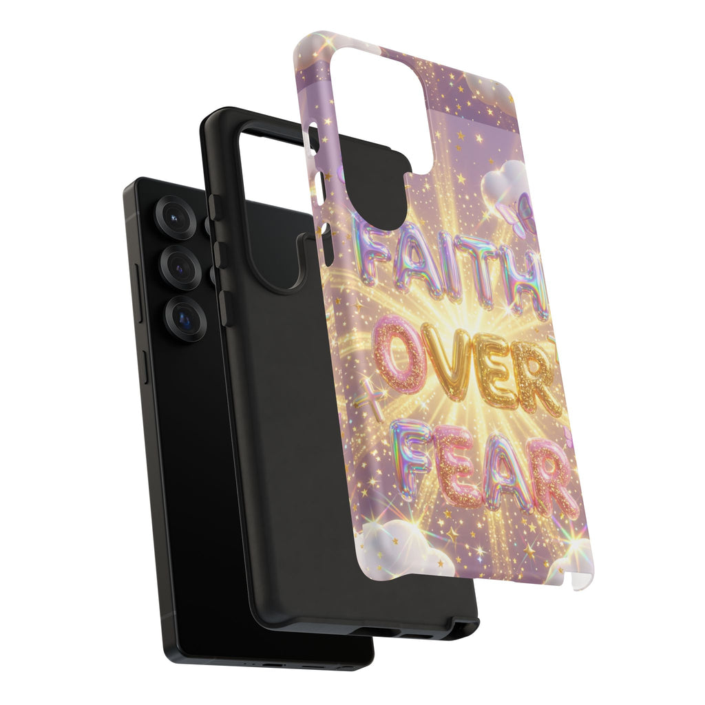 Faith Over Fear Glitter Phone Case — Inspirational Protective iPhone Cover