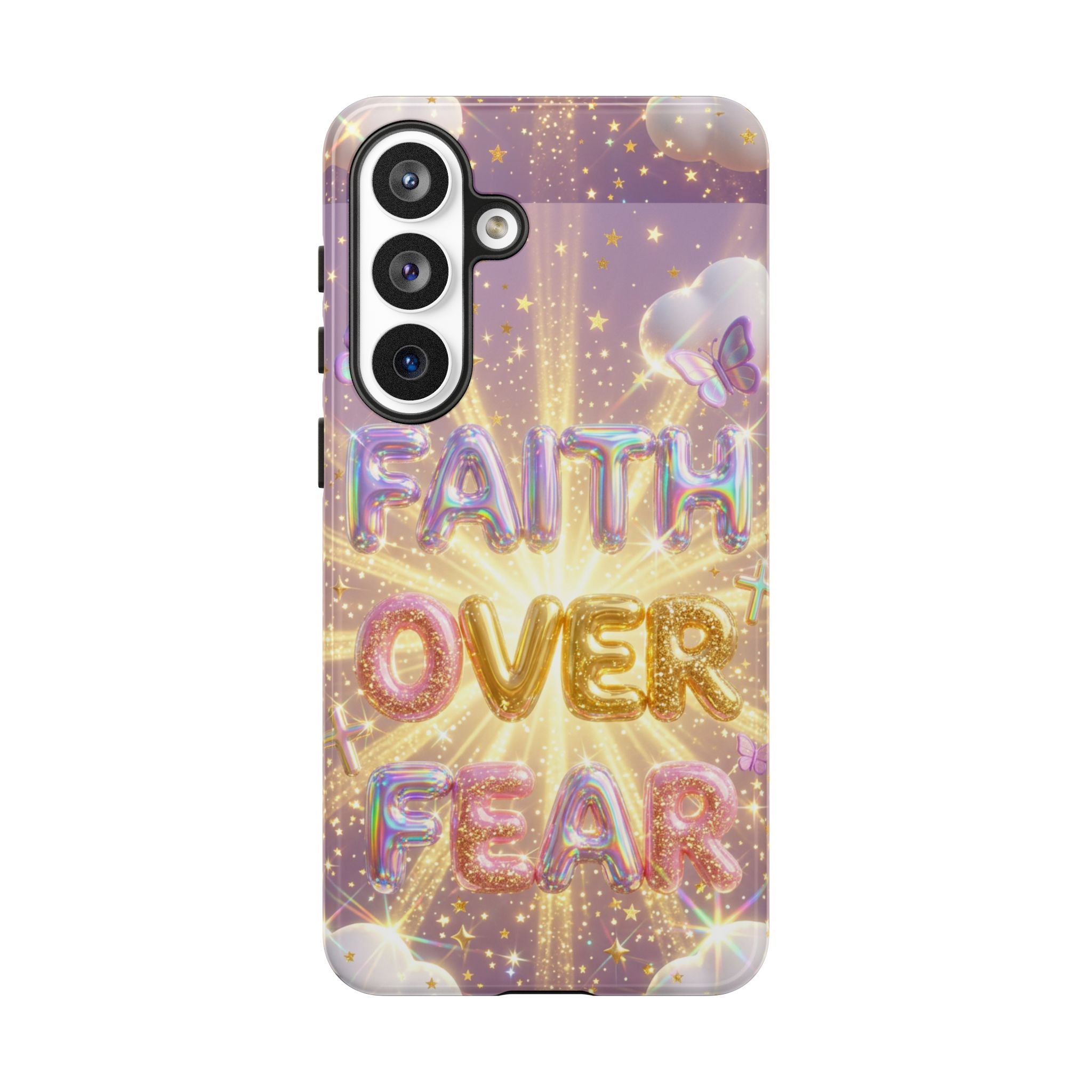 Faith Over Fear Glitter Phone Case — Inspirational Protective iPhone Cover