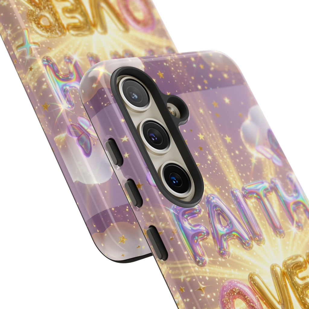 Faith Over Fear Glitter Phone Case — Inspirational Protective iPhone Cover