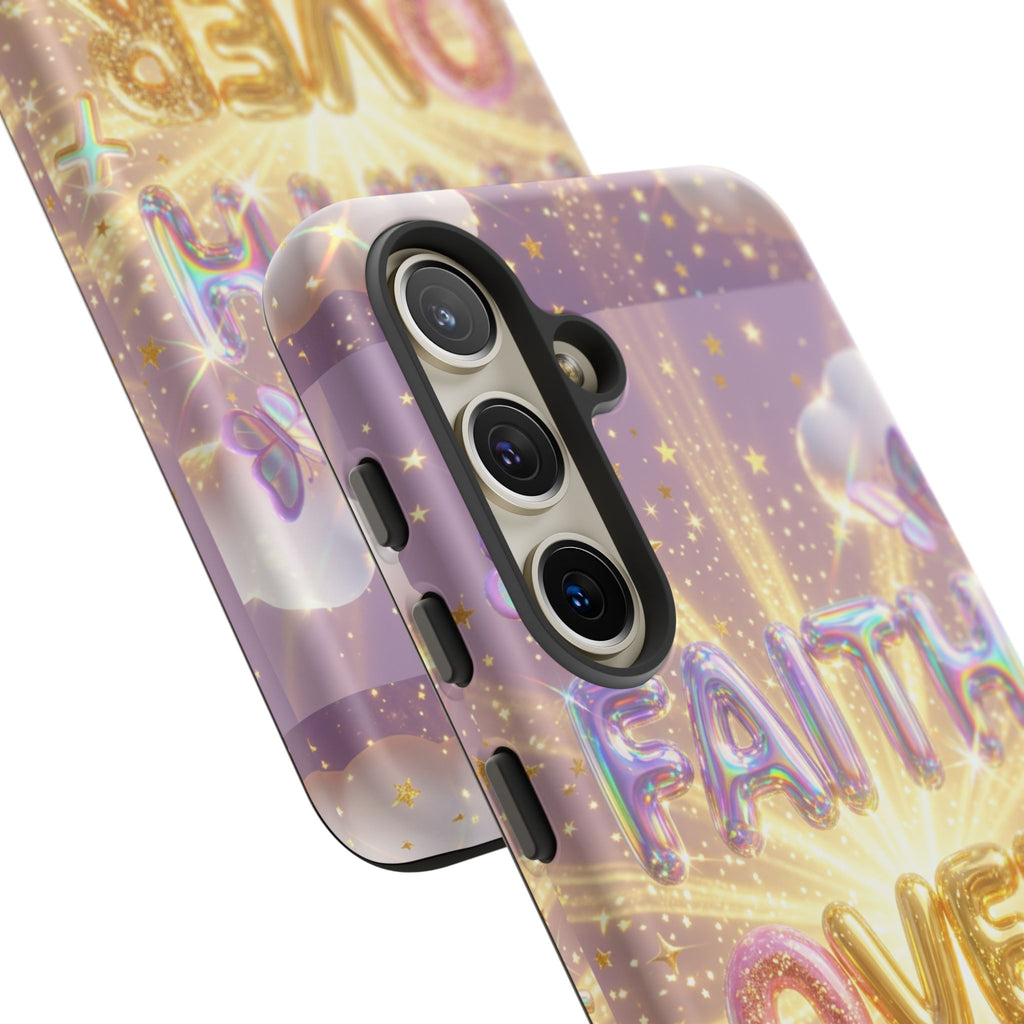 Faith Over Fear Glitter Phone Case — Inspirational Protective iPhone Cover