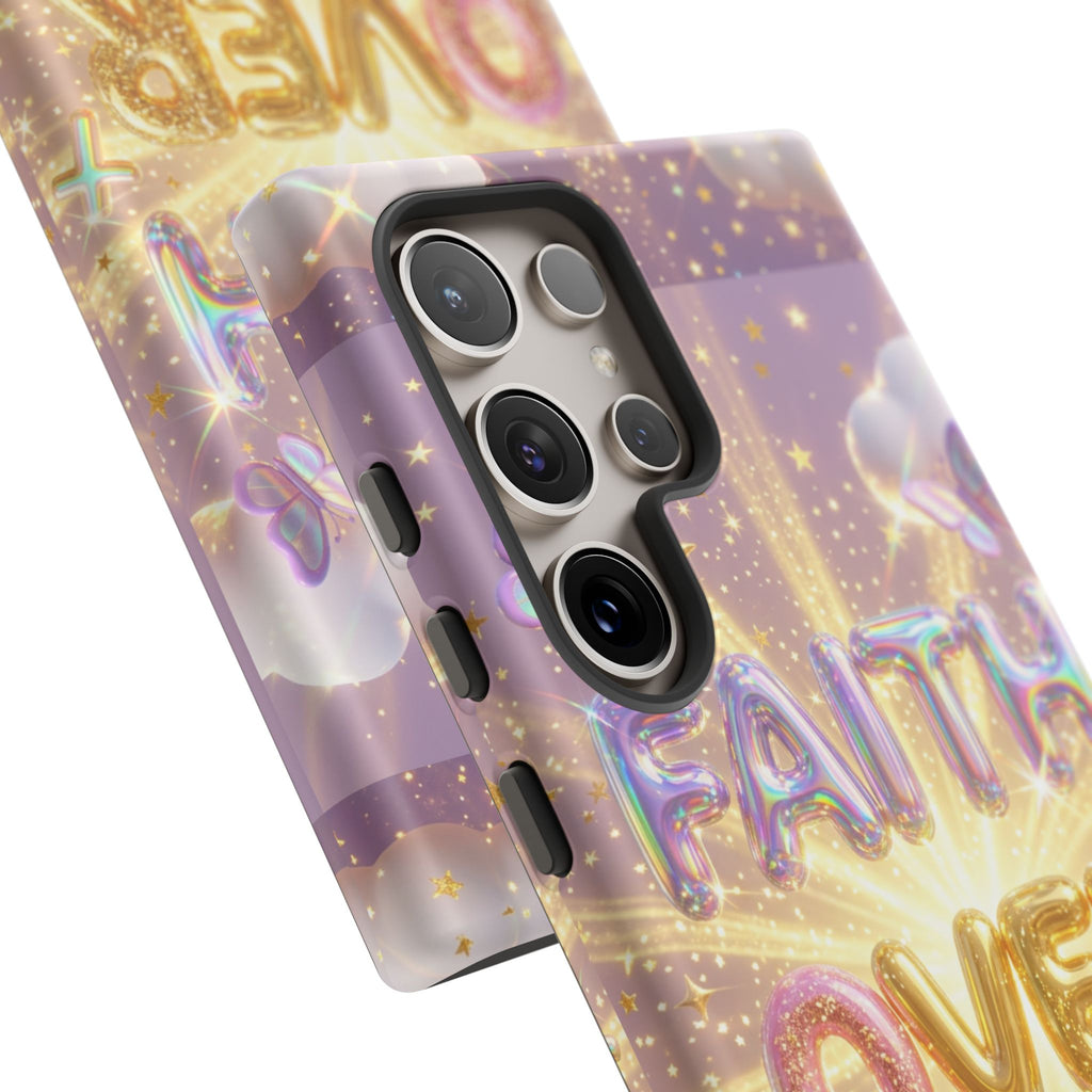 Faith Over Fear Glitter Phone Case — Inspirational Protective iPhone Cover