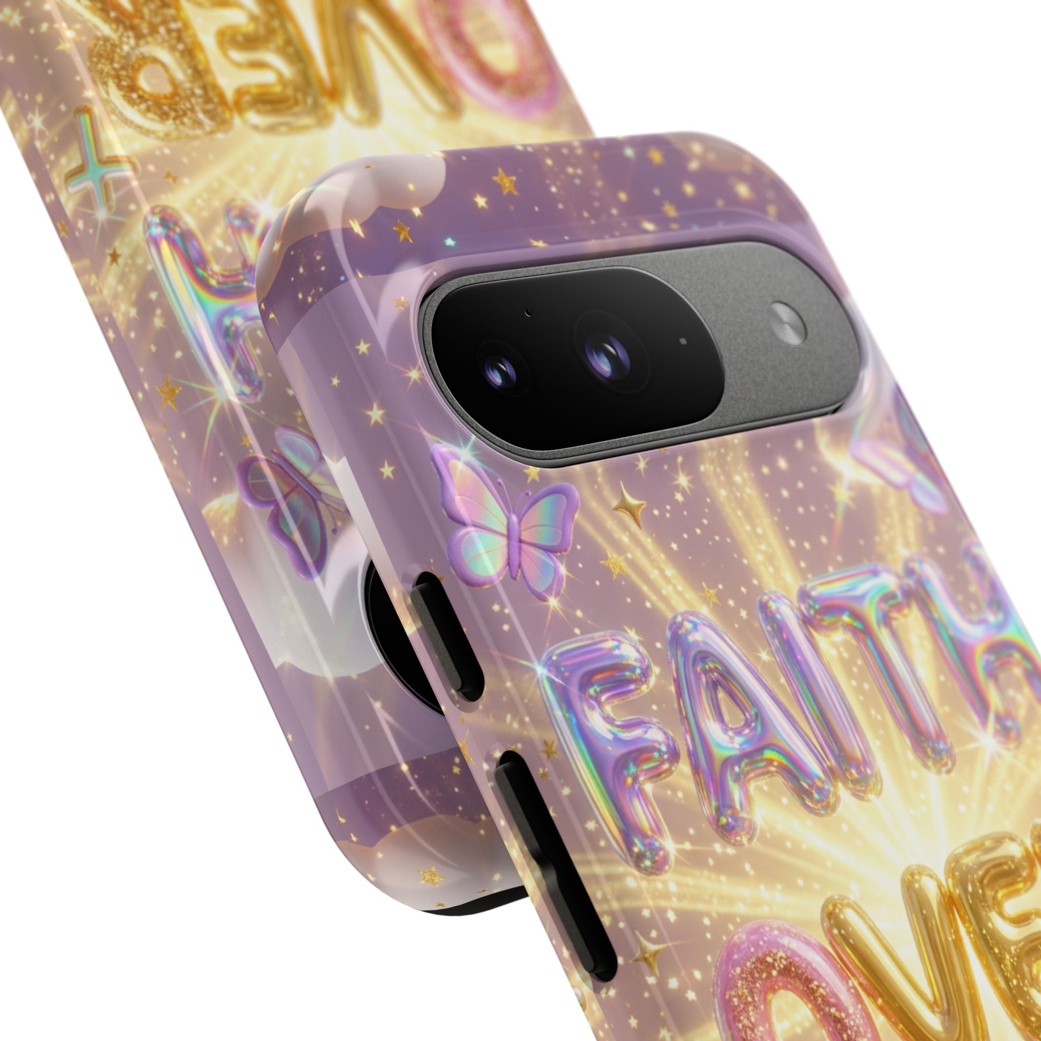 Faith Over Fear Glitter Phone Case — Inspirational Protective iPhone Cover