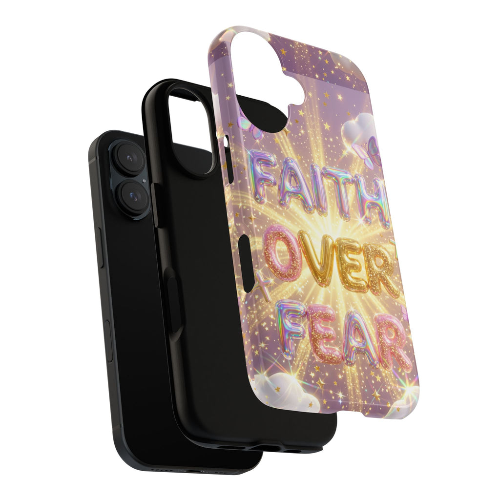 Faith Over Fear Glitter Phone Case — Inspirational Protective iPhone Cover