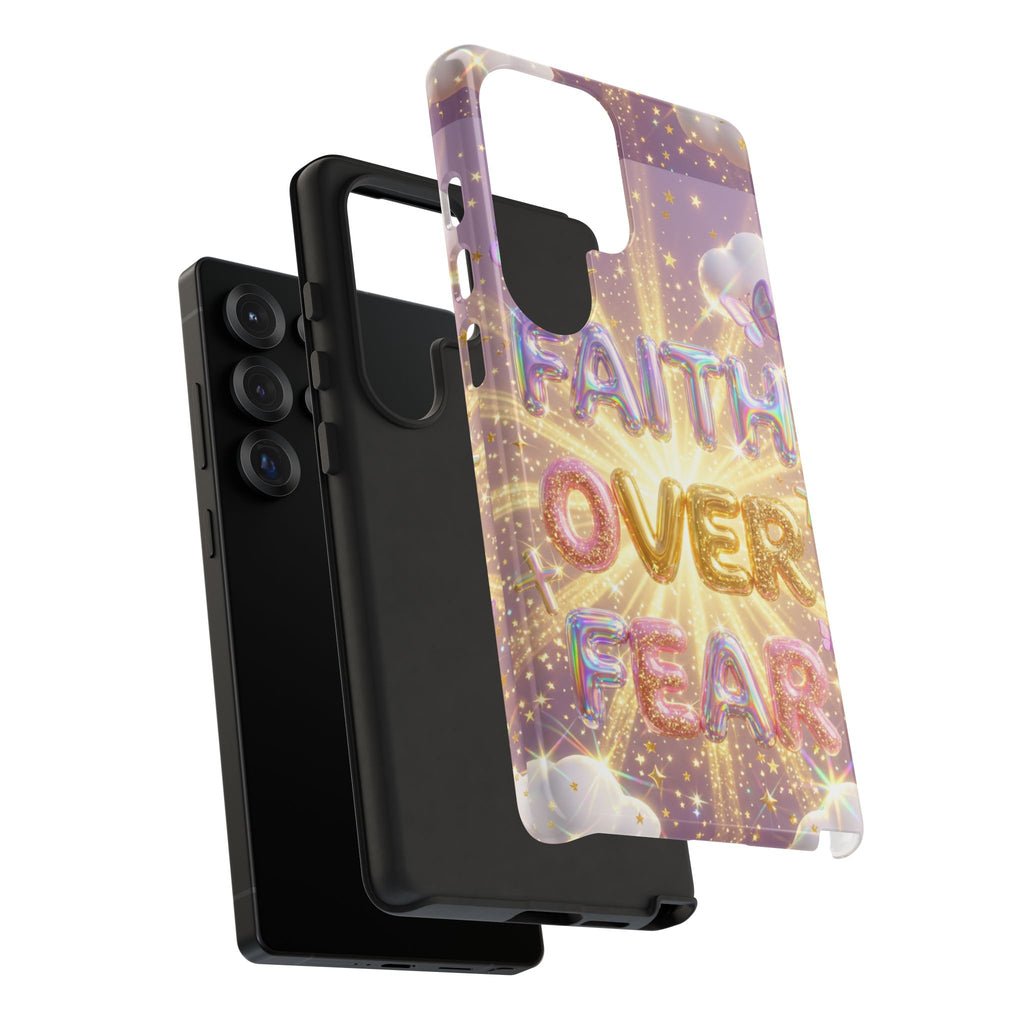 Faith Over Fear Glitter Phone Case — Inspirational Protective iPhone Cover