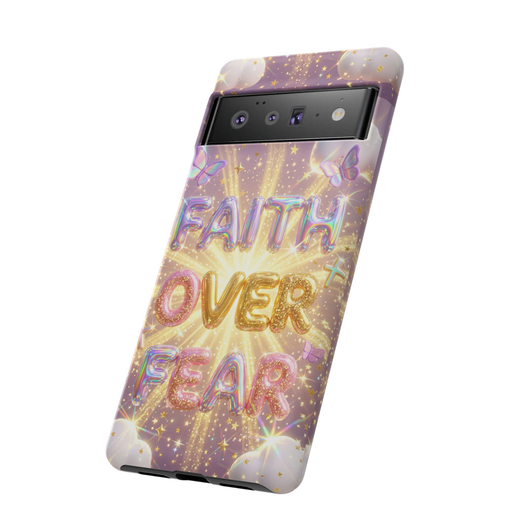 Faith Over Fear Glitter Phone Case — Inspirational Protective iPhone Cover