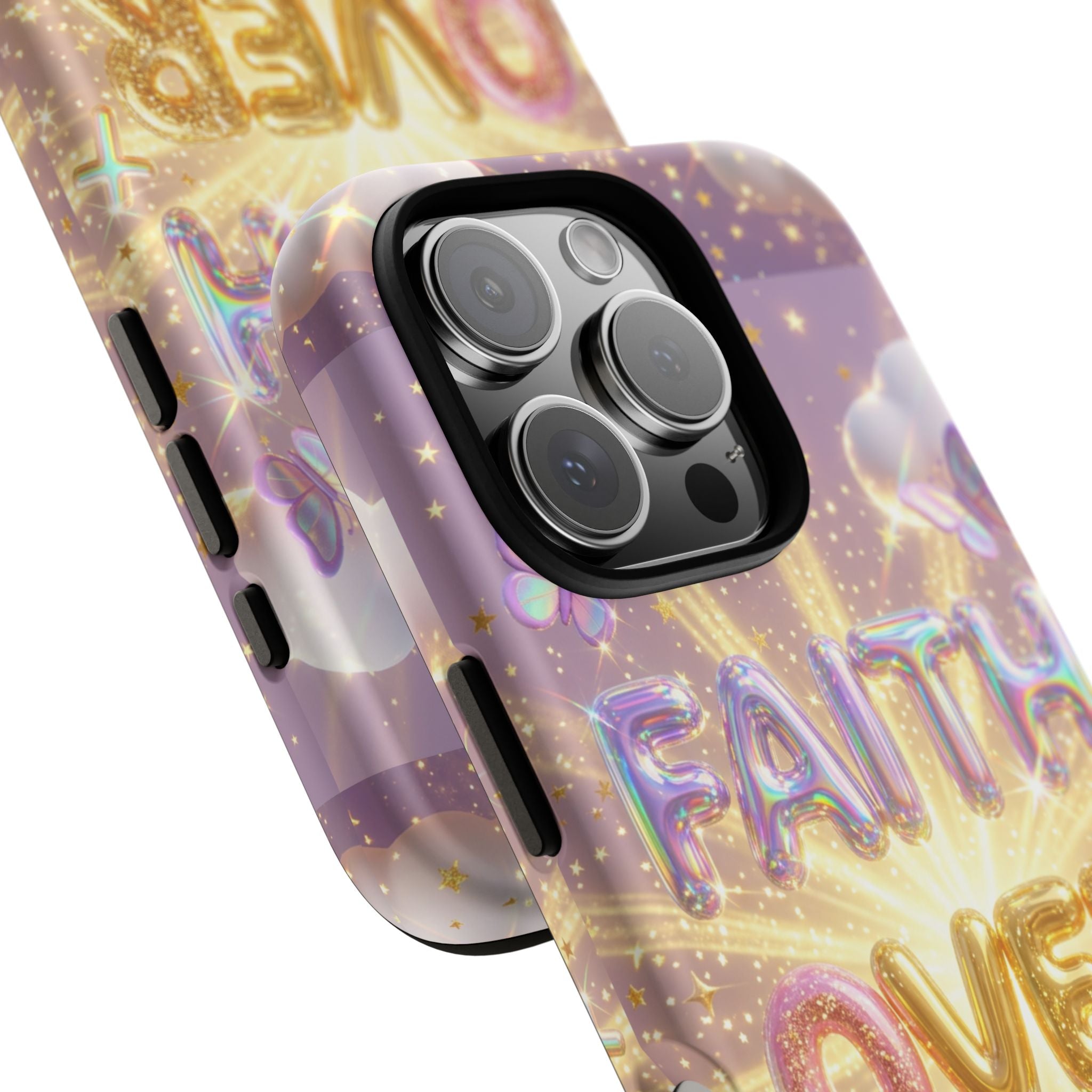 Faith Over Fear Glitter Phone Case — Inspirational Protective iPhone Cover