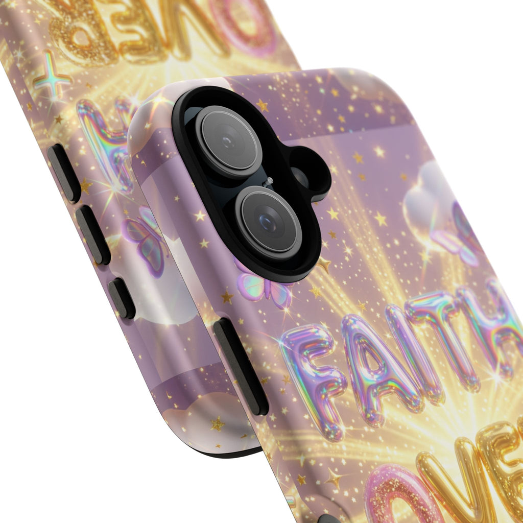 Faith Over Fear Glitter Phone Case — Inspirational Protective iPhone Cover