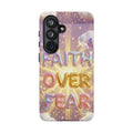 Faith Over Fear Glitter Phone Case — Inspirational Protective iPhone Cover