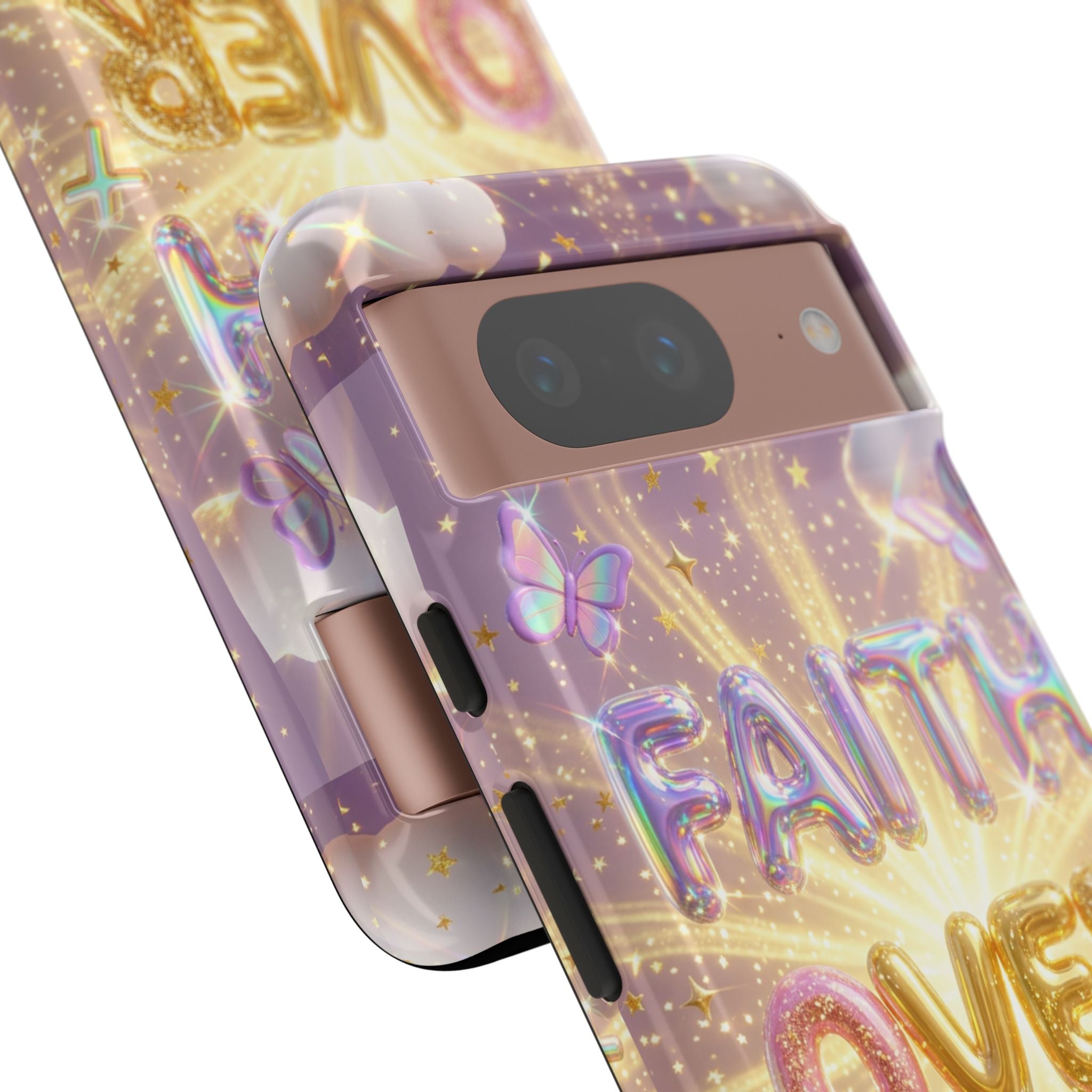 Faith Over Fear Glitter Phone Case — Inspirational Protective iPhone Cover