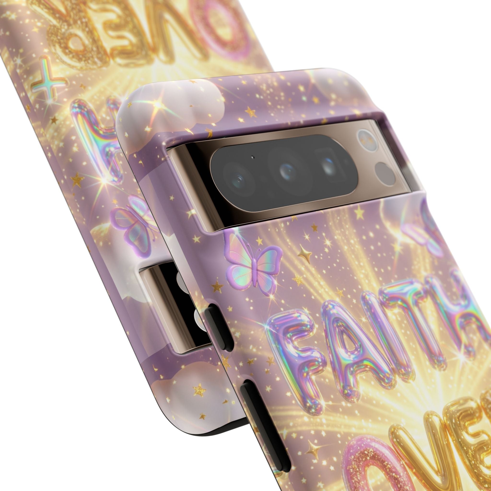 Faith Over Fear Glitter Phone Case — Inspirational Protective iPhone Cover