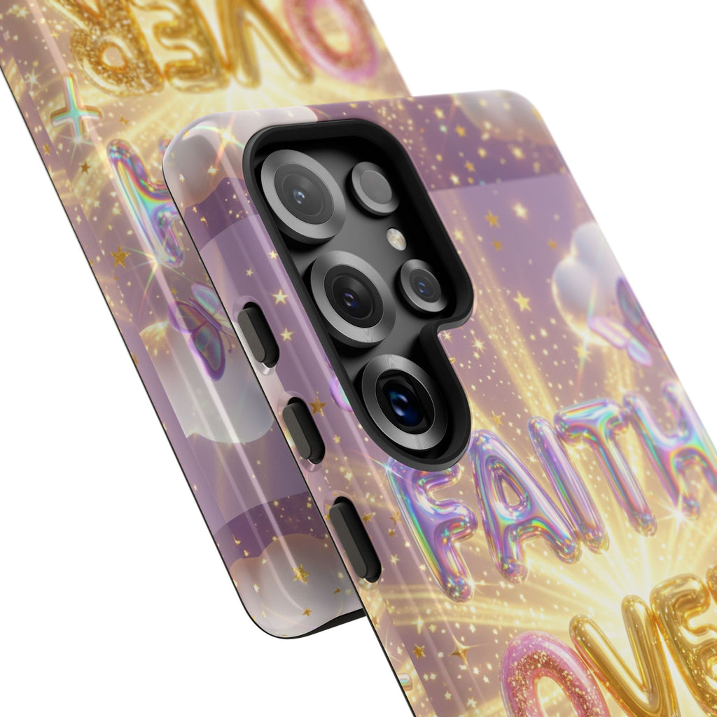 Faith Over Fear Glitter Phone Case — Inspirational Protective iPhone Cover