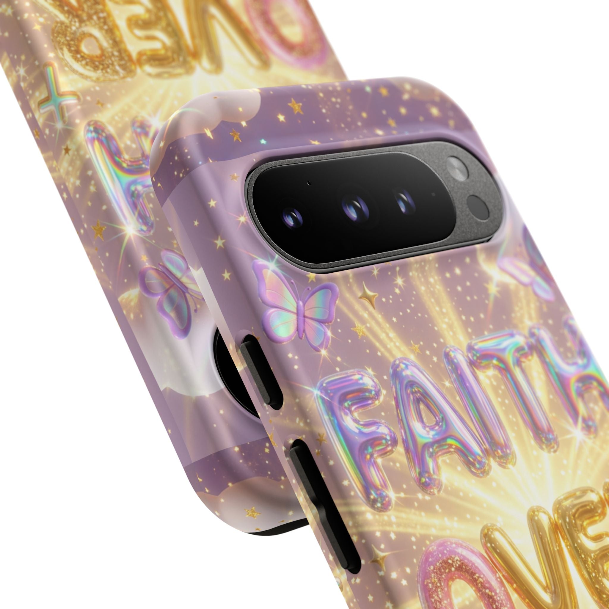 Faith Over Fear Glitter Phone Case — Inspirational Protective iPhone Cover