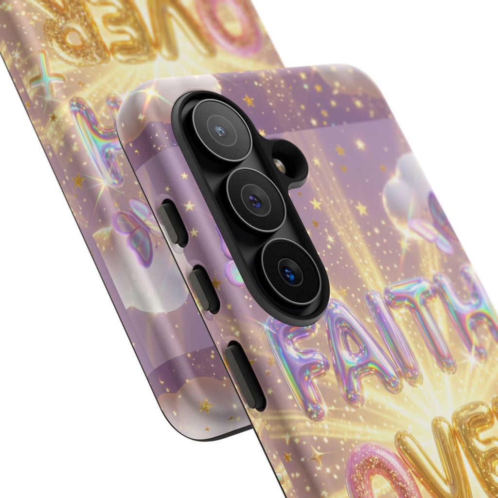 Faith Over Fear Glitter Phone Case — Inspirational Protective iPhone Cover