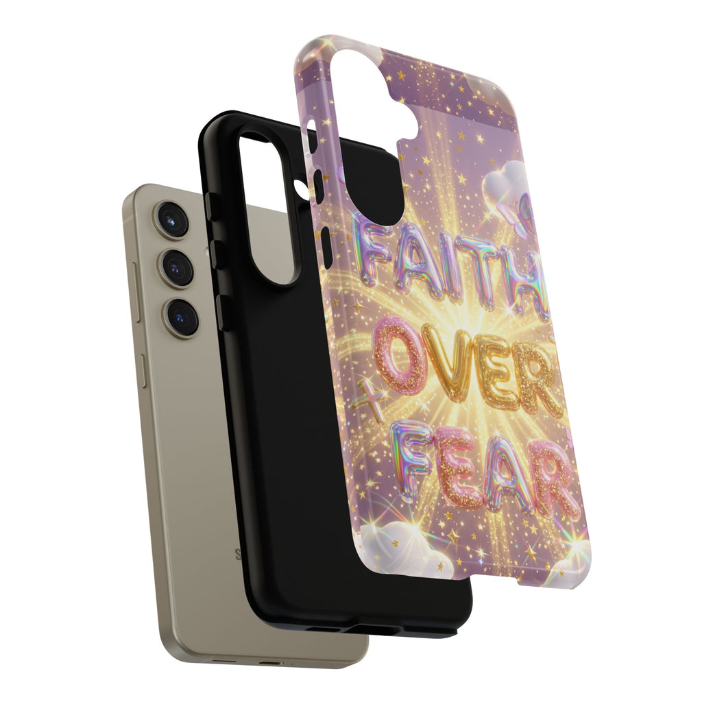 Faith Over Fear Glitter Phone Case — Inspirational Protective iPhone Cover