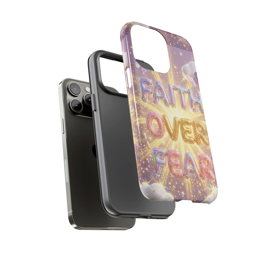 Faith Over Fear Glitter Phone Case — Inspirational Protective iPhone Cover