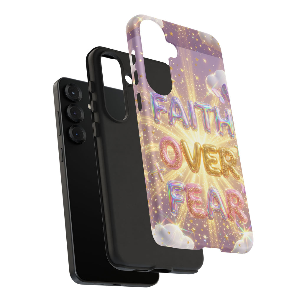 Faith Over Fear Glitter Phone Case — Inspirational Protective iPhone Cover