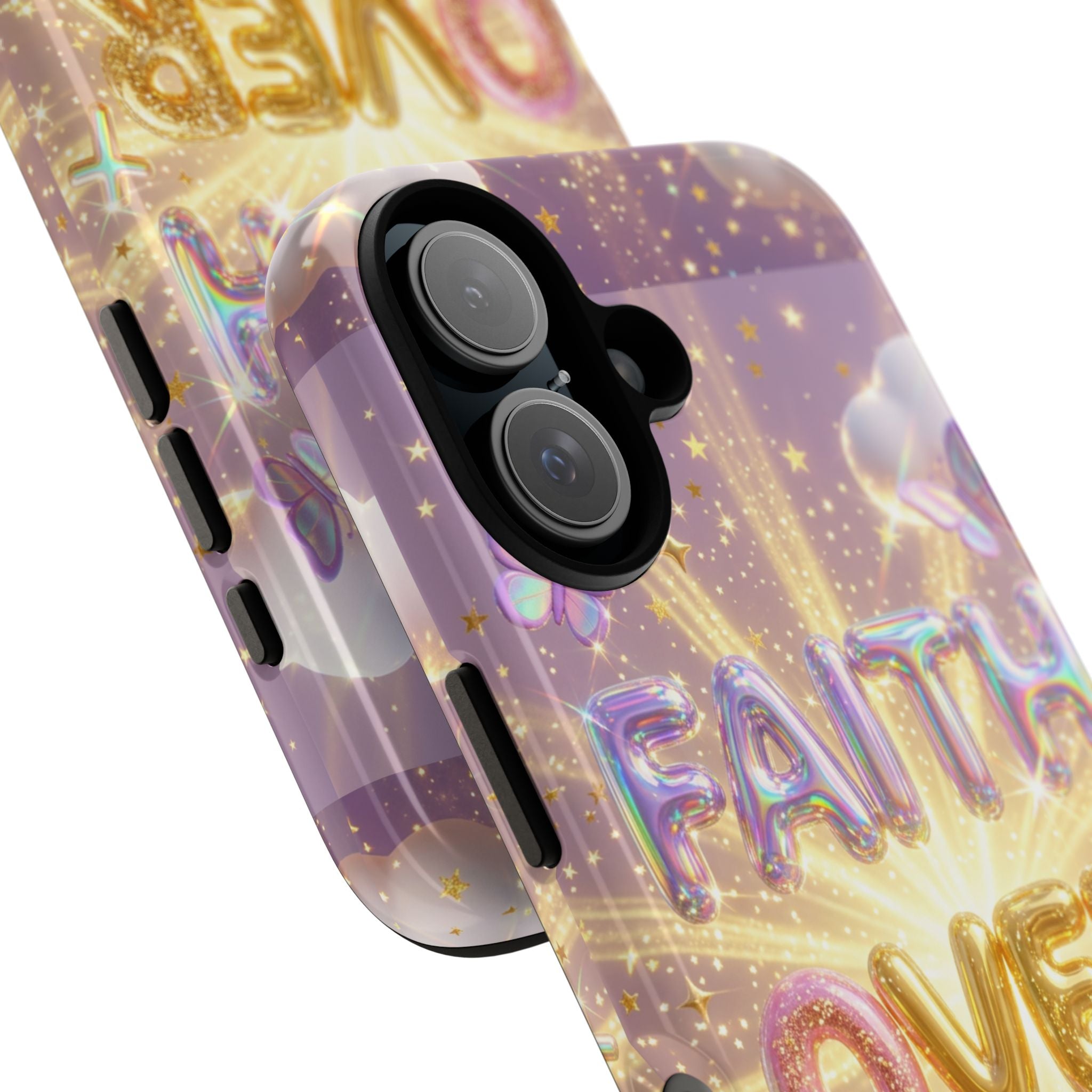 Faith Over Fear Glitter Phone Case — Inspirational Protective iPhone Cover