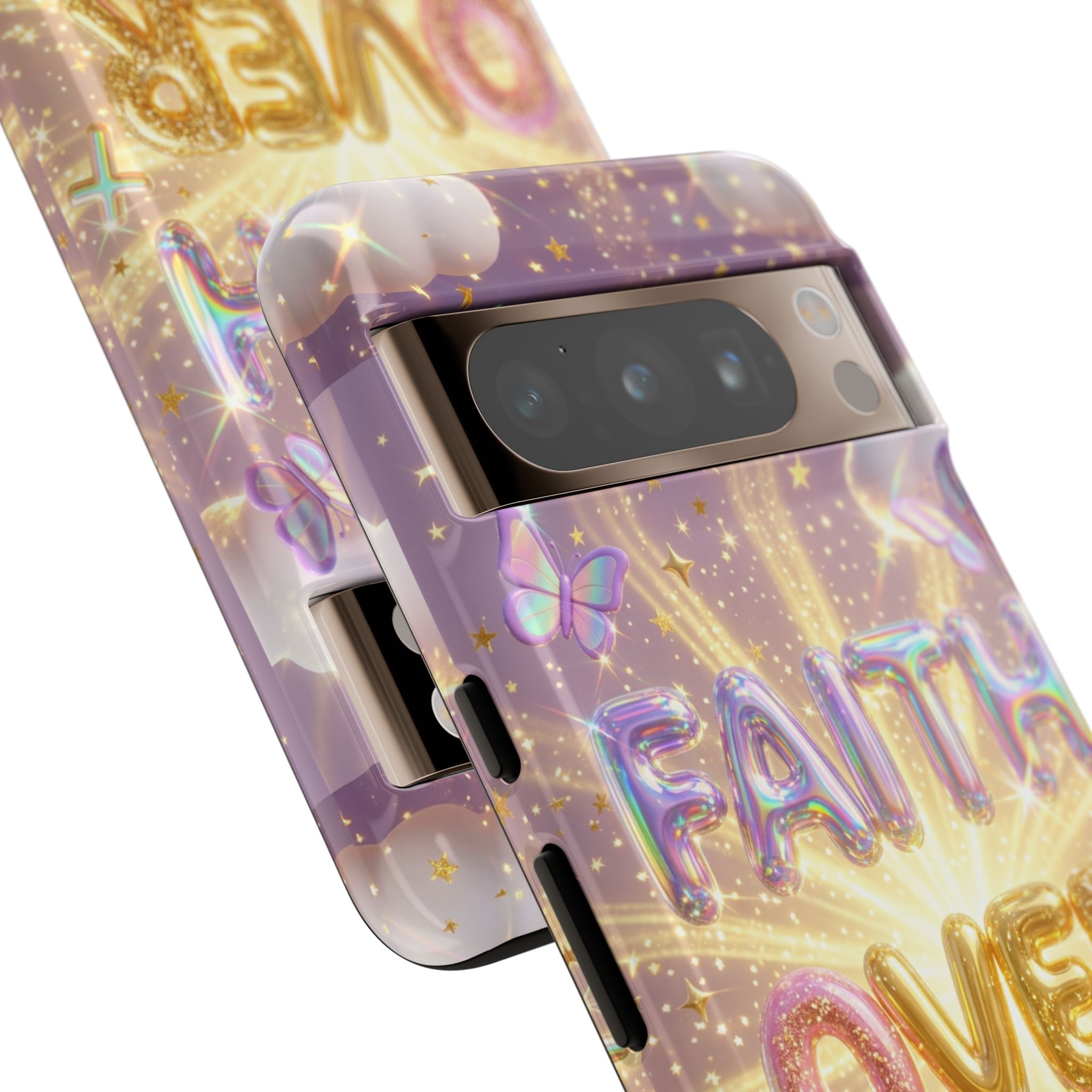 Faith Over Fear Glitter Phone Case — Inspirational Protective iPhone Cover