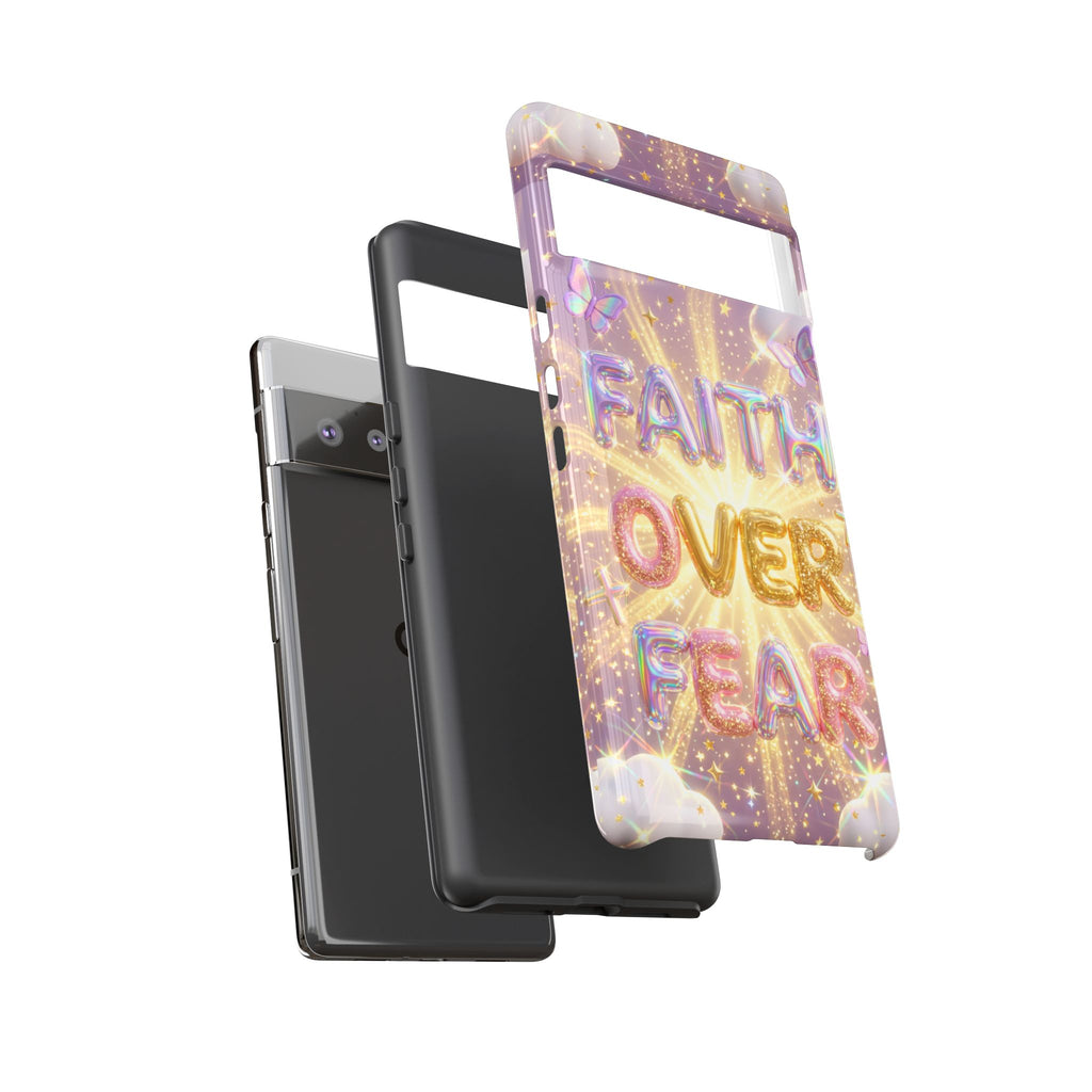Faith Over Fear Glitter Phone Case — Inspirational Protective iPhone Cover
