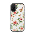 Clear Impact Phone Case — Tropical Hibiscus & Butterfly Magnetic Protective Cover
