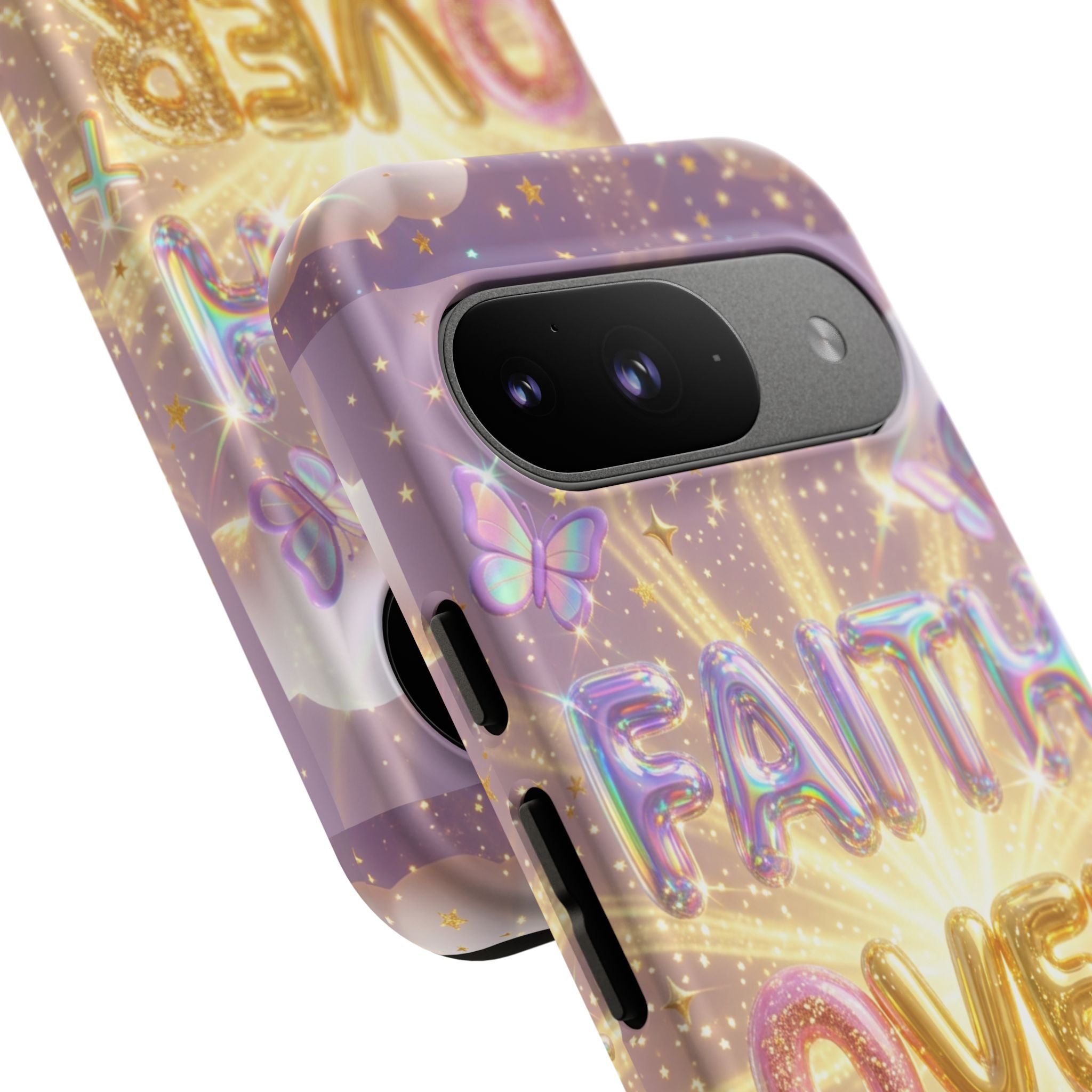 Faith Over Fear Glitter Phone Case — Inspirational Protective iPhone Cover