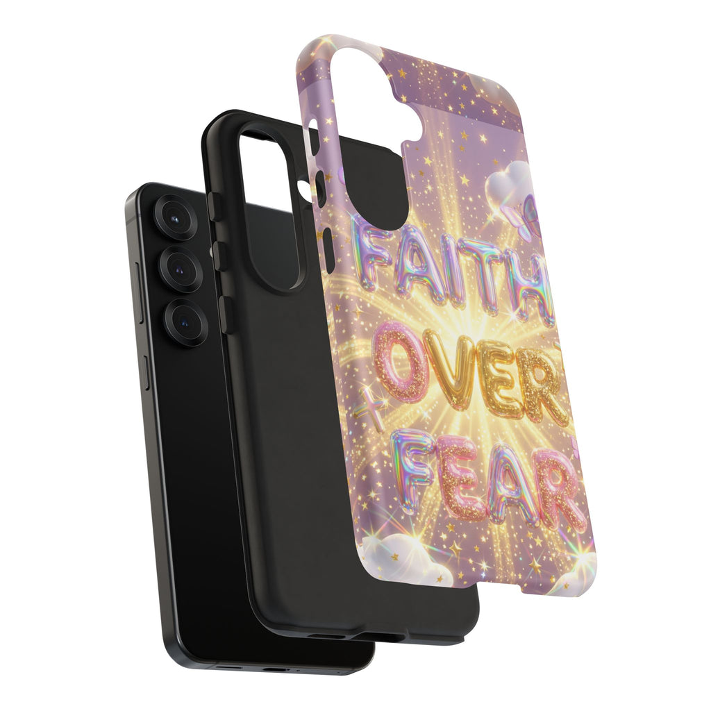 Faith Over Fear Glitter Phone Case — Inspirational Protective iPhone Cover