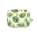 Tropical Leaf AirPod Case — Green Monstera & Palm Leaves with Butterflies