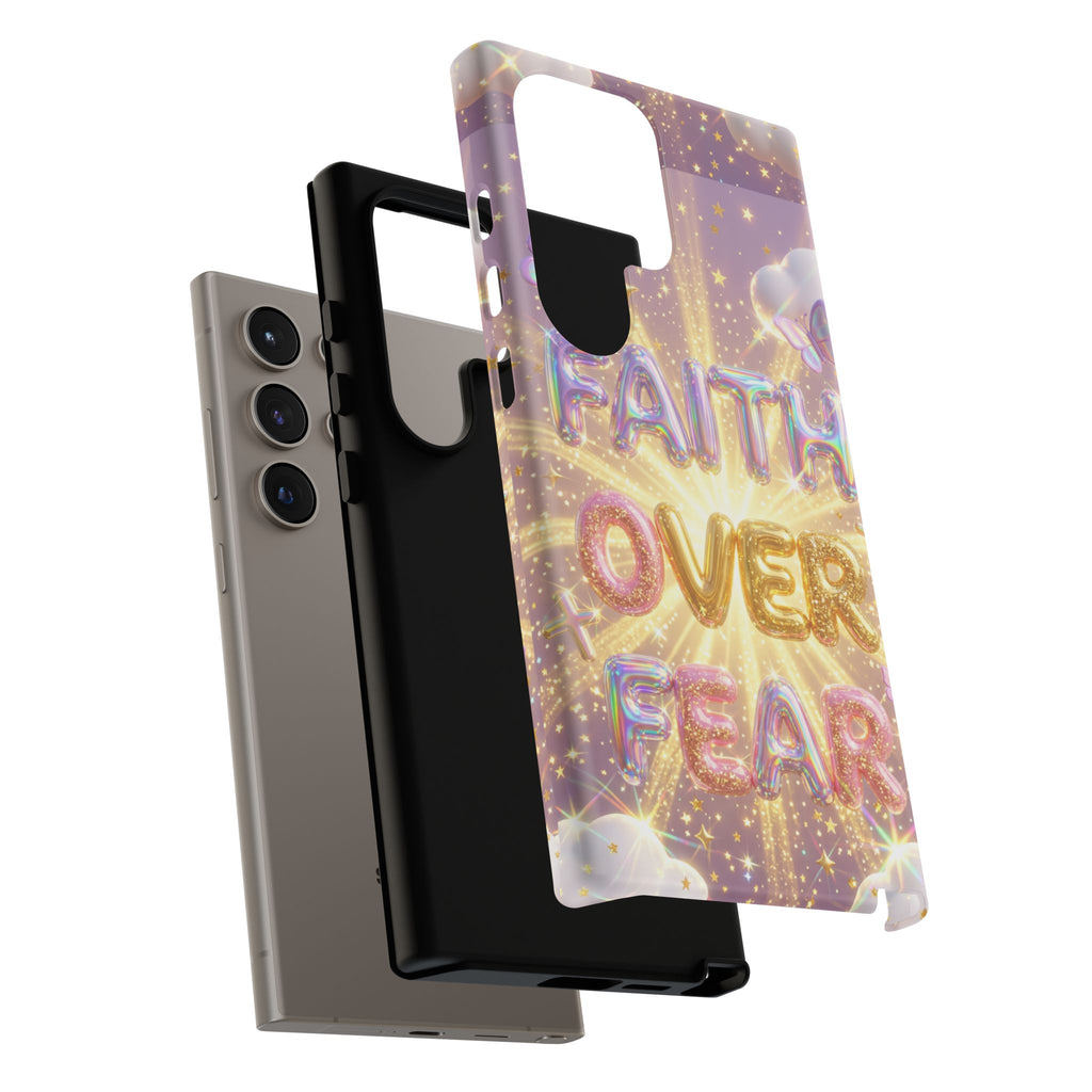 Faith Over Fear Glitter Phone Case — Inspirational Protective iPhone Cover