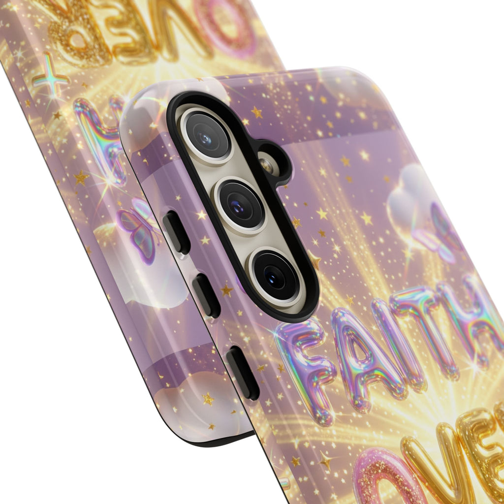 Faith Over Fear Glitter Phone Case — Inspirational Protective iPhone Cover